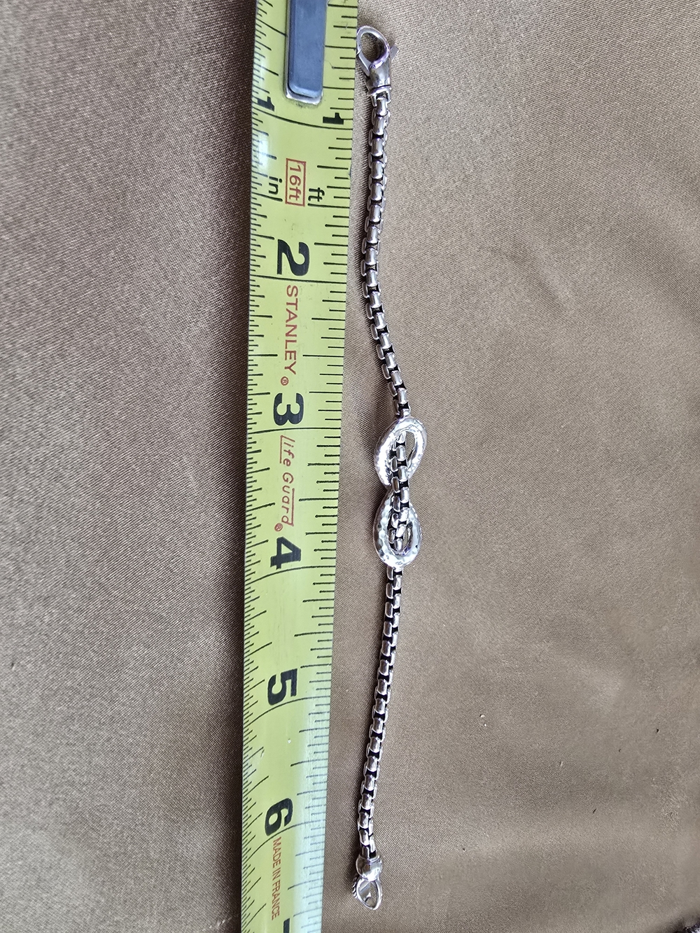 JAI Sterling Silver Infinity Link Bracelet - Silver Tone - Picture 5 of 5